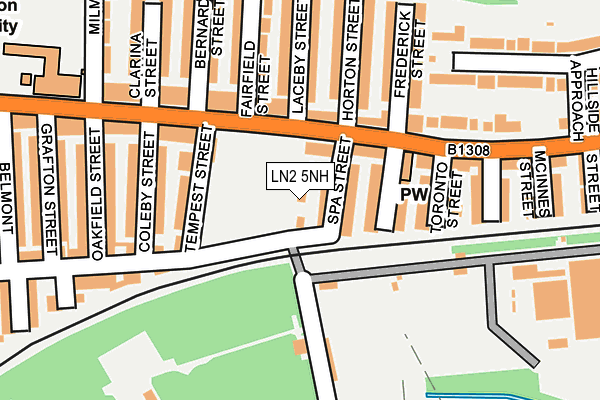 LN2 5NH map - OS OpenMap – Local (Ordnance Survey)
