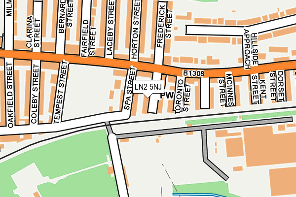 LN2 5NJ map - OS OpenMap – Local (Ordnance Survey)