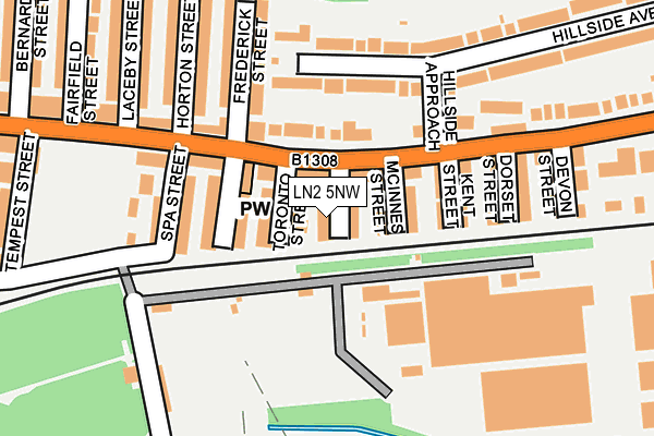 LN2 5NW map - OS OpenMap – Local (Ordnance Survey)