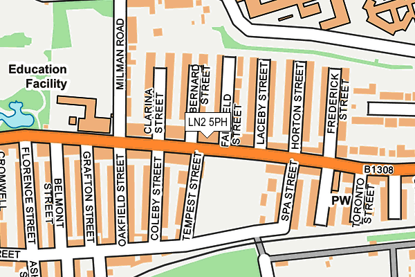 LN2 5PH map - OS OpenMap – Local (Ordnance Survey)