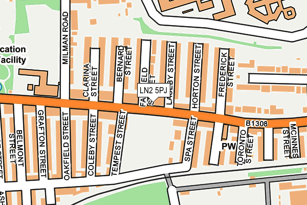 LN2 5PJ map - OS OpenMap – Local (Ordnance Survey)