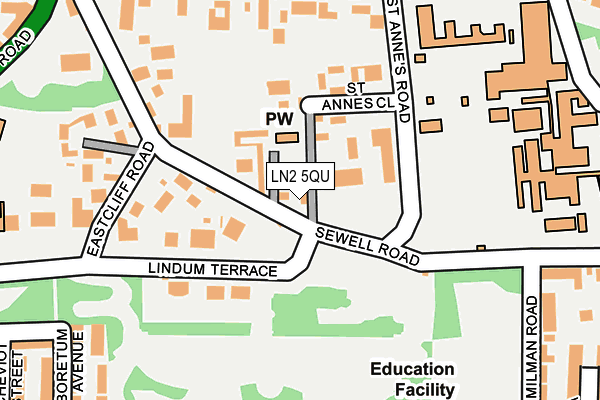 LN2 5QU map - OS OpenMap – Local (Ordnance Survey)
