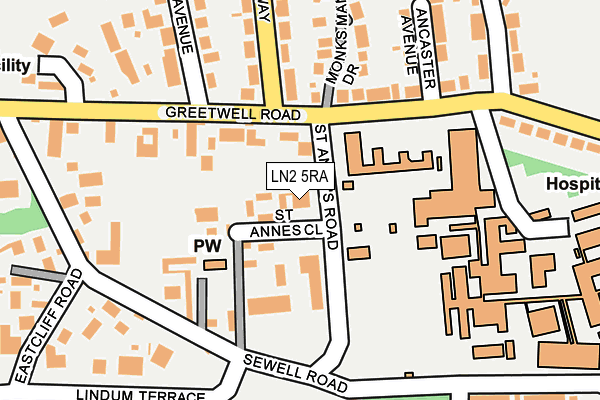 LN2 5RA map - OS OpenMap – Local (Ordnance Survey)