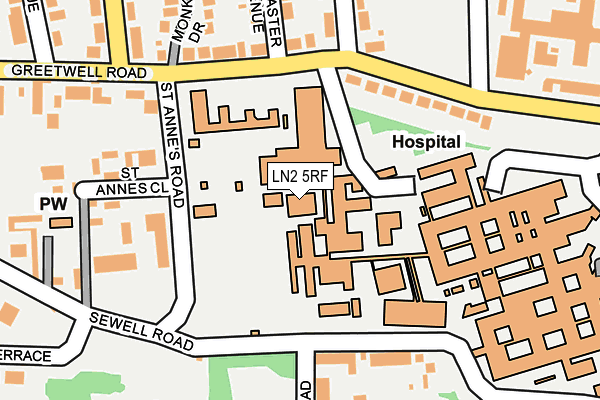 LN2 5RF map - OS OpenMap – Local (Ordnance Survey)