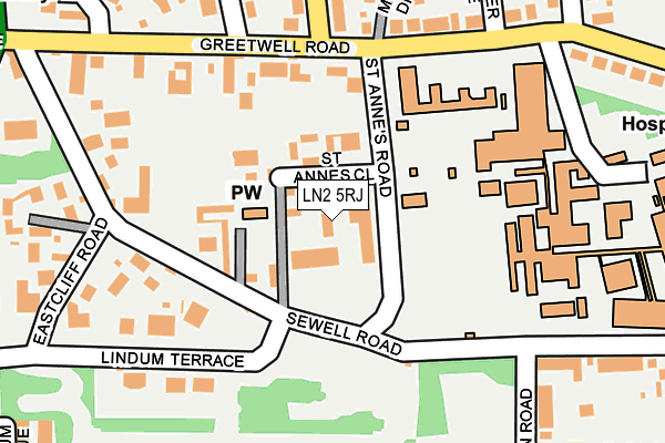 LN2 5RJ map - OS OpenMap – Local (Ordnance Survey)