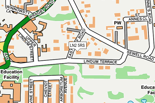 LN2 5RS map - OS OpenMap – Local (Ordnance Survey)