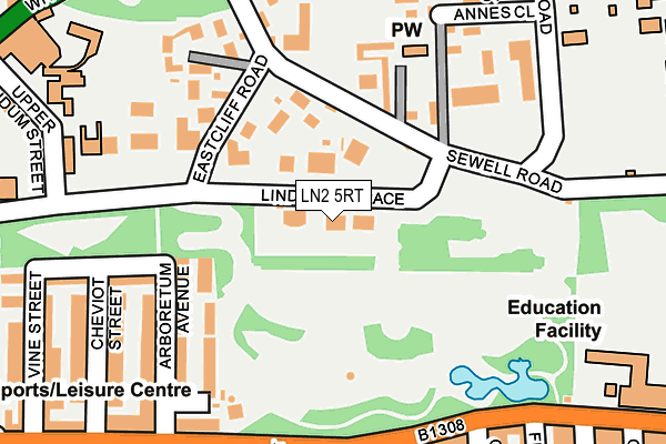 LN2 5RT map - OS OpenMap – Local (Ordnance Survey)