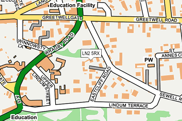 LN2 5RX map - OS OpenMap – Local (Ordnance Survey)