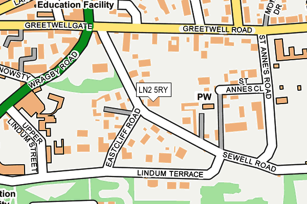 LN2 5RY map - OS OpenMap – Local (Ordnance Survey)