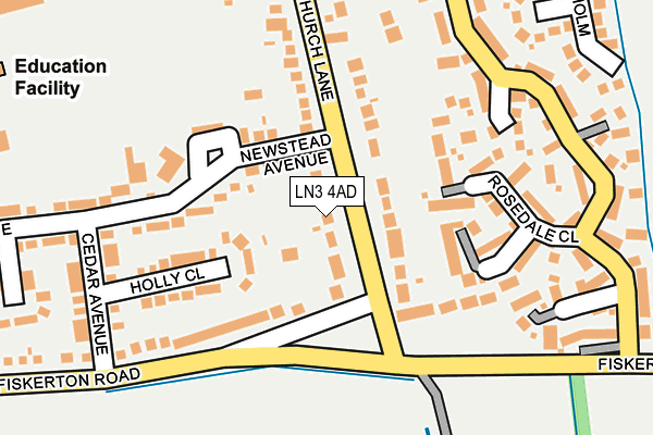 LN3 4AD map - OS OpenMap – Local (Ordnance Survey)