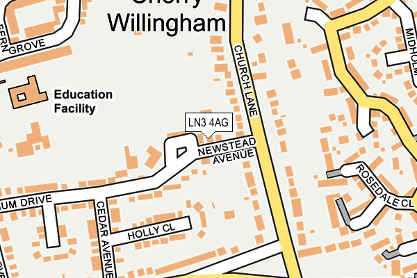 LN3 4AG map - OS OpenMap – Local (Ordnance Survey)