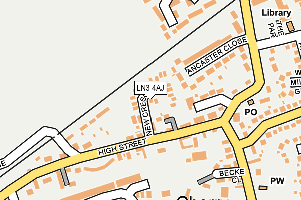LN3 4AJ map - OS OpenMap – Local (Ordnance Survey)
