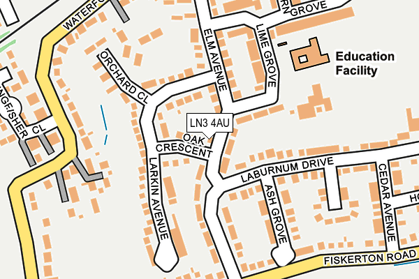 LN3 4AU map - OS OpenMap – Local (Ordnance Survey)