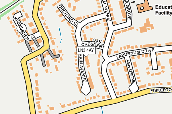 LN3 4AY map - OS OpenMap – Local (Ordnance Survey)