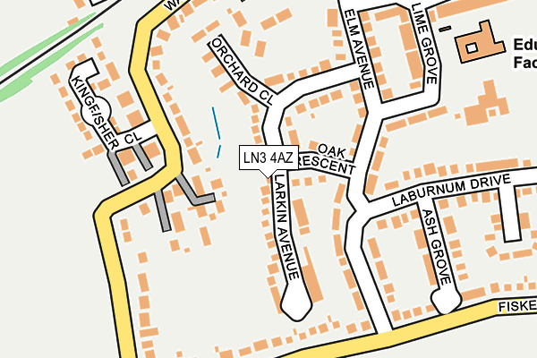 LN3 4AZ map - OS OpenMap – Local (Ordnance Survey)