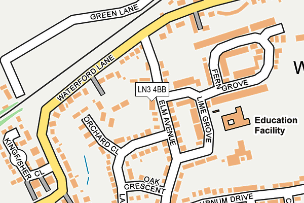 LN3 4BB map - OS OpenMap – Local (Ordnance Survey)