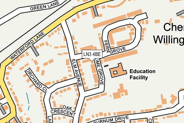 LN3 4BE map - OS OpenMap – Local (Ordnance Survey)