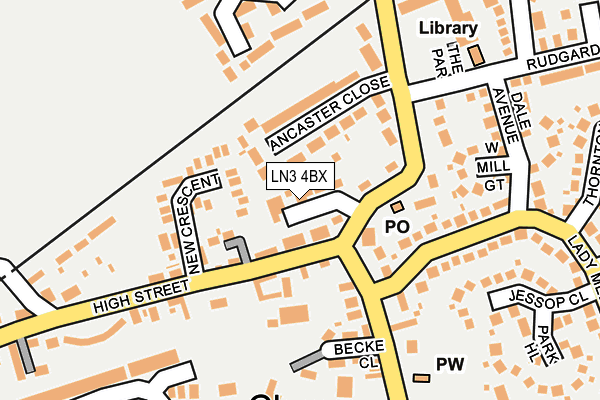 LN3 4BX map - OS OpenMap – Local (Ordnance Survey)