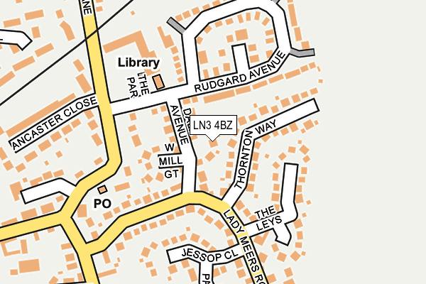 LN3 4BZ map - OS OpenMap – Local (Ordnance Survey)
