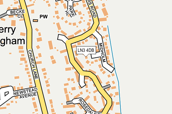 LN3 4DB map - OS OpenMap – Local (Ordnance Survey)