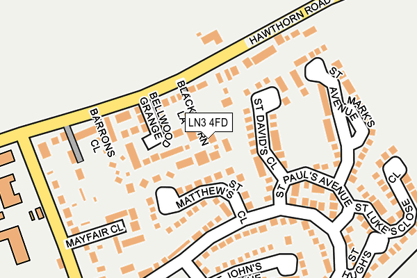 LN3 4FD map - OS OpenMap – Local (Ordnance Survey)
