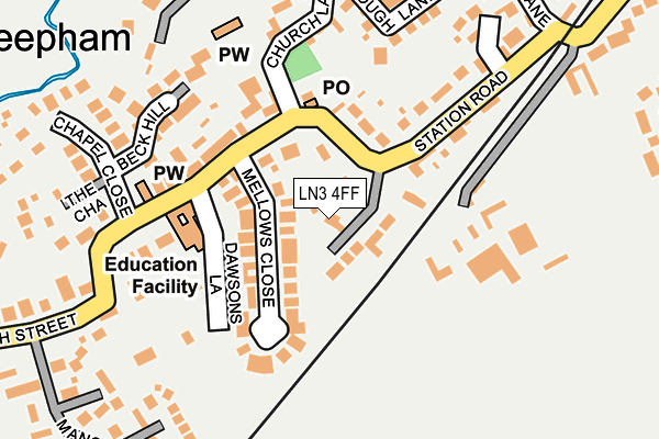 LN3 4FF map - OS OpenMap – Local (Ordnance Survey)