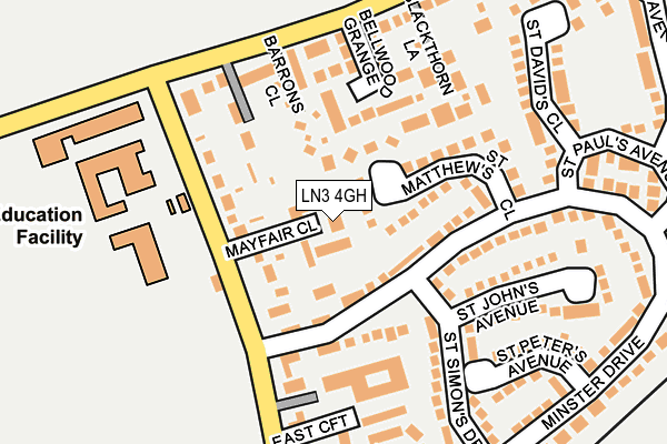 LN3 4GH map - OS OpenMap – Local (Ordnance Survey)