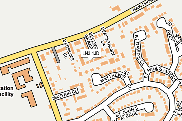 LN3 4JD map - OS OpenMap – Local (Ordnance Survey)