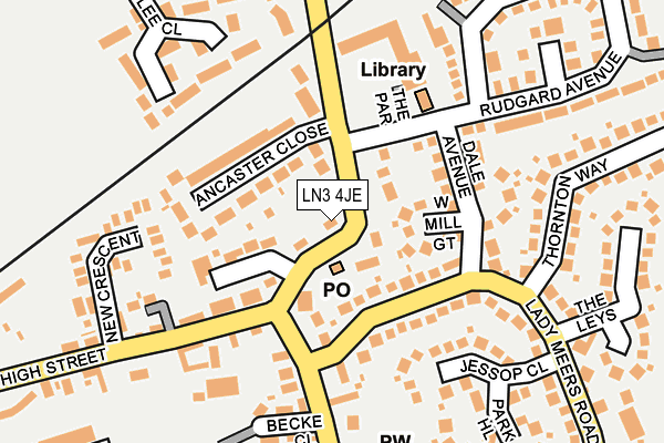 LN3 4JE map - OS OpenMap – Local (Ordnance Survey)
