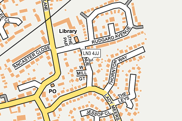 LN3 4JJ map - OS OpenMap – Local (Ordnance Survey)