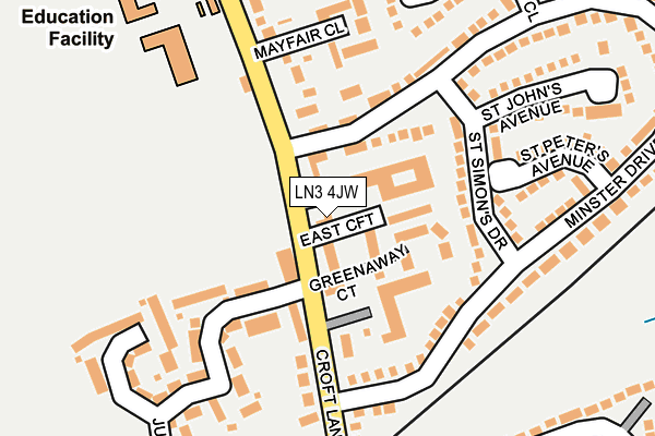 LN3 4JW map - OS OpenMap – Local (Ordnance Survey)