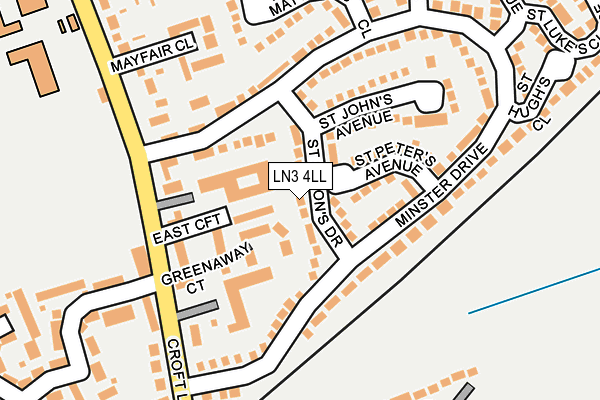 LN3 4LL map - OS OpenMap – Local (Ordnance Survey)