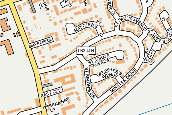 LN3 4LN map - OS OpenMap – Local (Ordnance Survey)