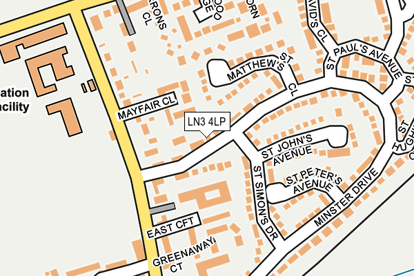LN3 4LP map - OS OpenMap – Local (Ordnance Survey)