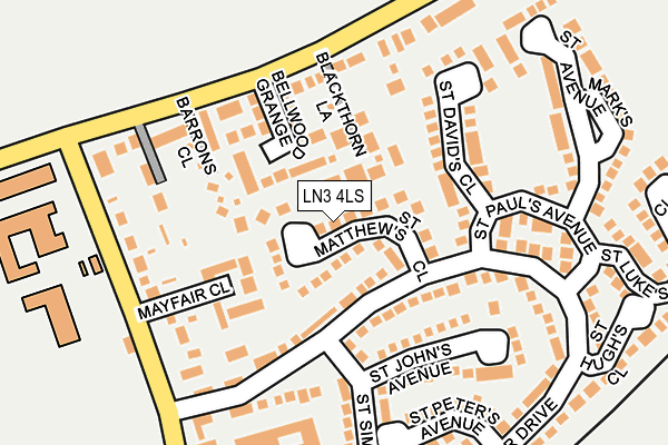LN3 4LS map - OS OpenMap – Local (Ordnance Survey)