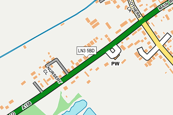 LN3 5BD map - OS OpenMap – Local (Ordnance Survey)