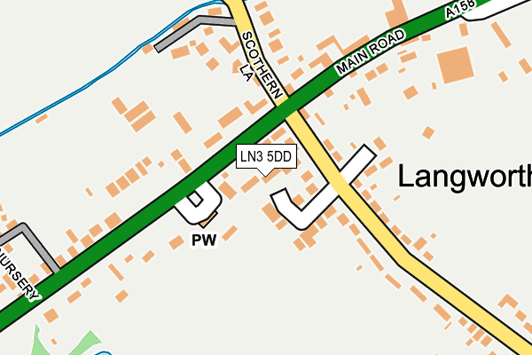 LN3 5DD map - OS OpenMap – Local (Ordnance Survey)