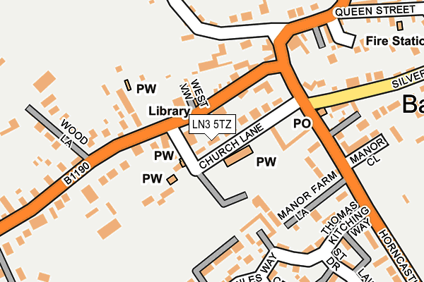 LN3 5TZ map - OS OpenMap – Local (Ordnance Survey)