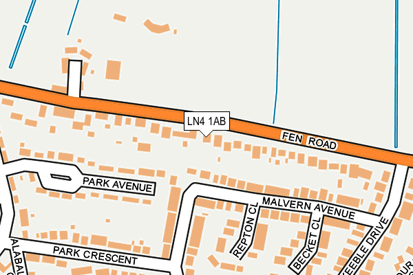 LN4 1AB map - OS OpenMap – Local (Ordnance Survey)
