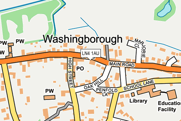 LN4 1AU map - OS OpenMap – Local (Ordnance Survey)