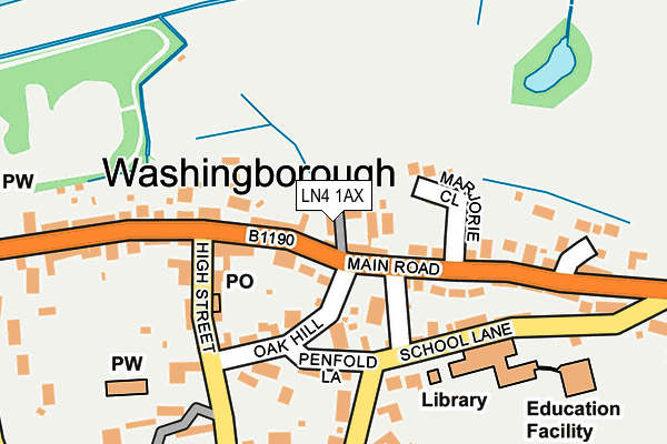 LN4 1AX map - OS OpenMap – Local (Ordnance Survey)