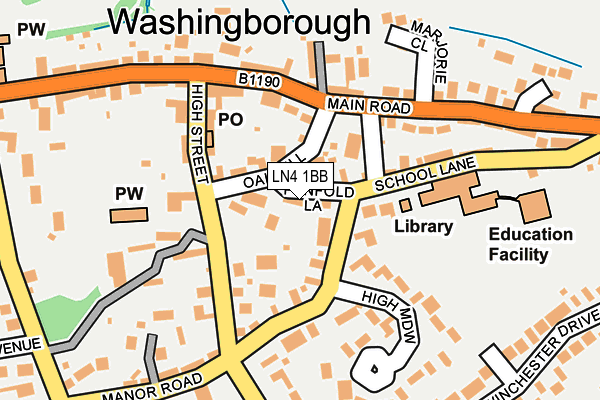 LN4 1BB map - OS OpenMap – Local (Ordnance Survey)