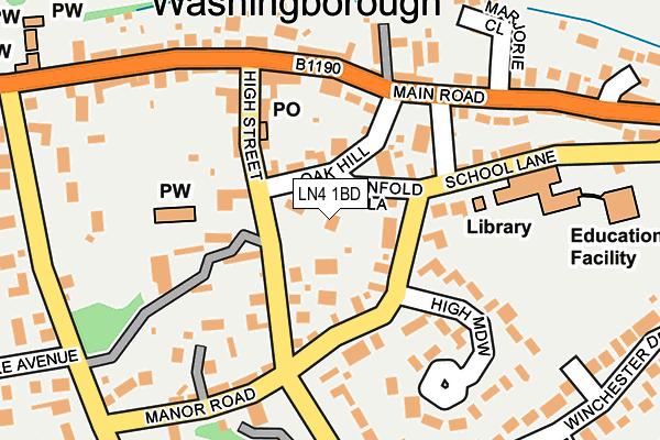 LN4 1BD map - OS OpenMap – Local (Ordnance Survey)