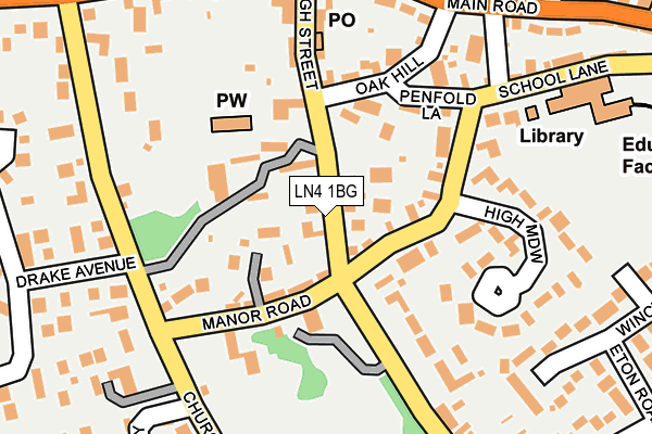LN4 1BG map - OS OpenMap – Local (Ordnance Survey)