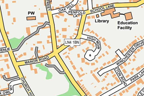 LN4 1BN map - OS OpenMap – Local (Ordnance Survey)