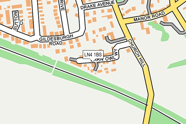 LN4 1BS map - OS OpenMap – Local (Ordnance Survey)