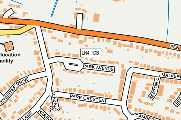 LN4 1DB map - OS OpenMap – Local (Ordnance Survey)
