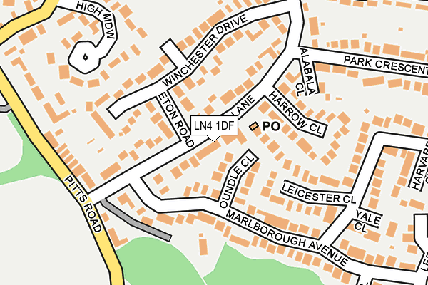 LN4 1DF map - OS OpenMap – Local (Ordnance Survey)