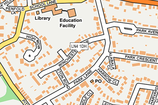 LN4 1DH map - OS OpenMap – Local (Ordnance Survey)