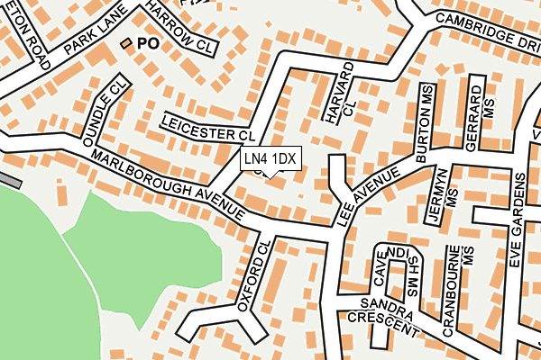 LN4 1DX map - OS OpenMap – Local (Ordnance Survey)